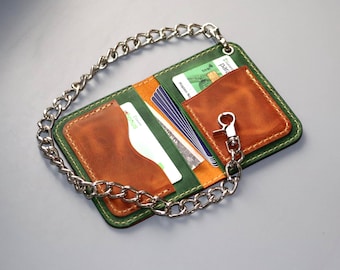 Ręcznie robiony zestaw portfeli – prezent dla motocyklisty – skóra naturalna – zamówienie niestandardowe