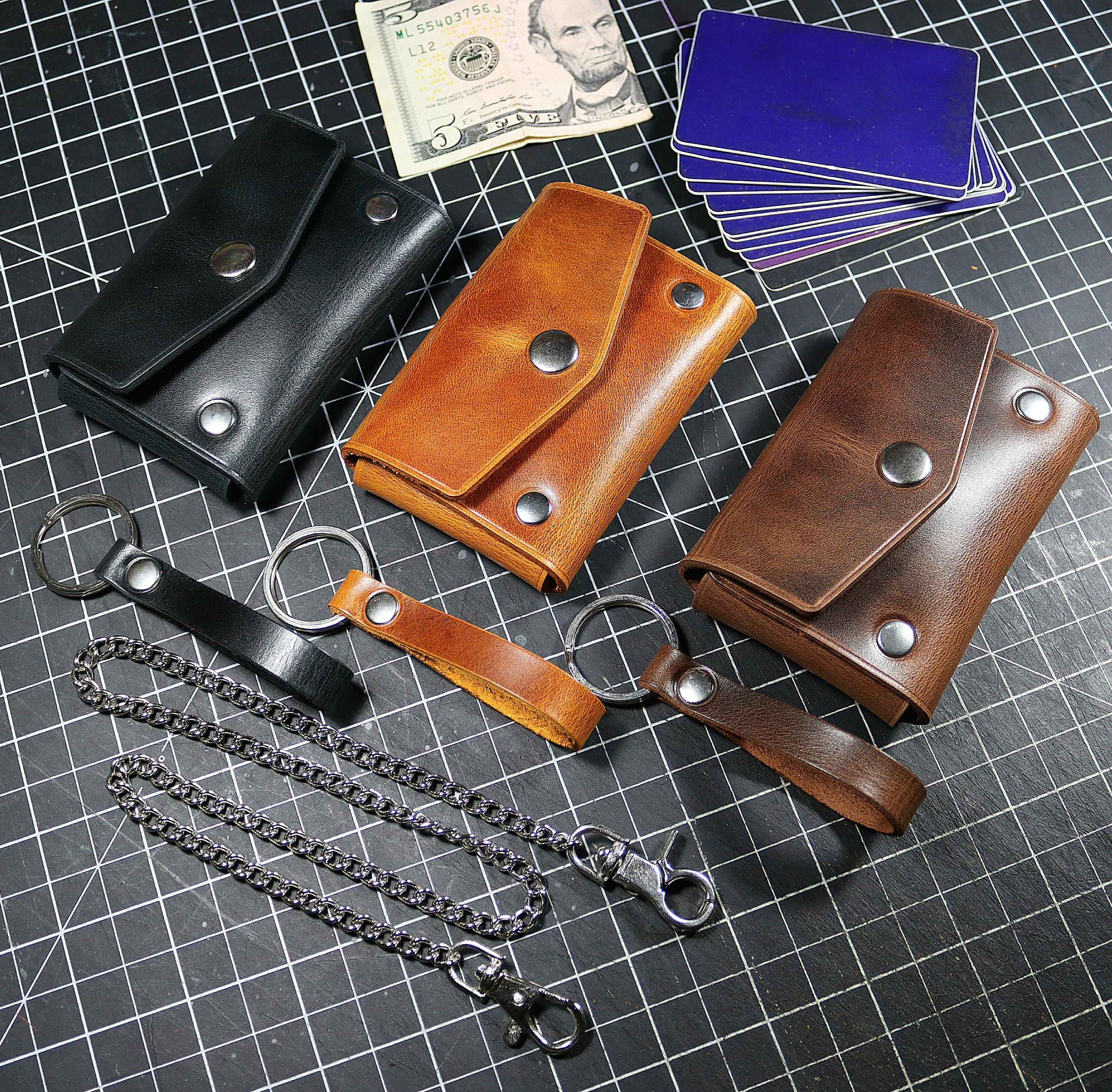 Wallet With Chain Set - Biker Minimalist Style - Genuine Italian