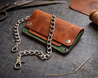 Ręcznie robiony zestaw portfeli motocyklowych – skóra naturalna – EDC – zamówienie niestandardowe