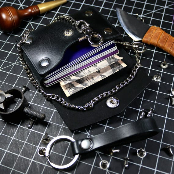 Wallet With Chain Set - Biker Minimalist Style - Genuine Italian