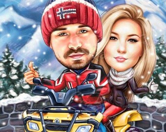 Christmas Caricature for Her | Order Christmas Caricature