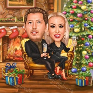 Christmas Caricature Drawings | Order A Family Christmas Caricature