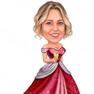 Personalized Woman Caricature | Hand-Drawn Caricature| Caricature From Photo Personalized Gifts| Digital Caricature|