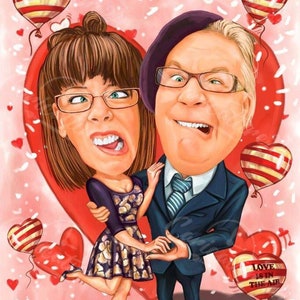 Funny Caricature Drawing| Custom Portrait| Couple Caricature| Caricature From Photo| Personalized Caricature| Personalized Gift| Hand-Drawn