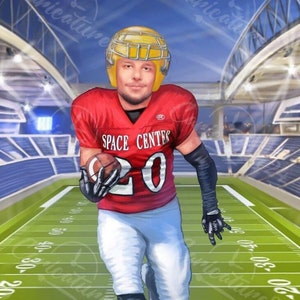 Caricature di giocatori di football americano / caricatura di football americano completamente personalizzata