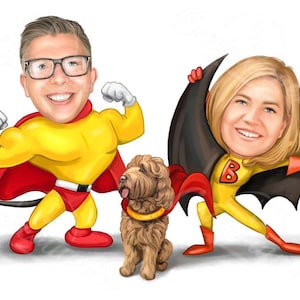 Pet caricature and Portraits from photos | Get a Custom Animal Caricature Drawings