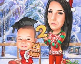 Birthday Caricature| Hand-Drawn Caricature| Caricature From Photo | Personalized Caricature| Personalized Gifts| Digital Caricature|