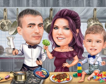 Disegno personalizzato della caricatura familiare / Migliore caricatura di famiglia dalla tua foto