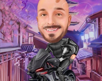 Caricatura de cumpleaños/ Caricatura dibujada a mano/ Caricatura de foto / Caricatura personalizada/ Regalos personalizados/ Caricatura temática/