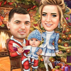 Christmas Caricature for Parents | Order Christmas Caricature