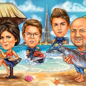 Themed Caricature| Hand-Drawn Digital Caricature| Custom Portrait | Caricature From Photo| Personalized Caricature| Personalized Gift