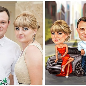 Hand-Drawn Digital Caricature| Custom Portrait| Couple Caricature| Caricature From Photo| Personalized Caricature| Personalized Gift