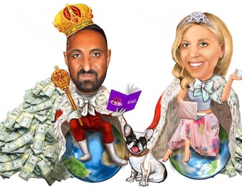 Lustige Paar-Karikatur Handgezeichnete digitale Karikatur| Geschenk für Paare | Karikatur vom Foto | Personalisierte Karikatur | Personalisiertes Geschenk