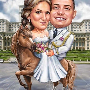 Custom Wedding Caricature| Hand-Drawn Digital Caricature| Themed Portrait| Caricature From Photo| Personalized Caricature| Personalized Gift
