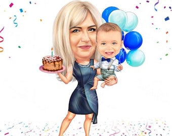 Birthday Caricature| Hand-Drawn Caricature| Caricature From Photo | Personalized Caricature| Personalized Gifts| Digital Caricature|