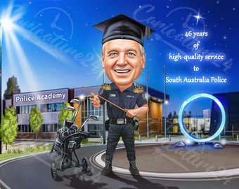 Ruhestand Karikatur | Handgezeichnete Karikatur | Karikatur vom Foto | Personalisierte Karikatur | Personalisierte Geschenke | Digitale Karikatur|