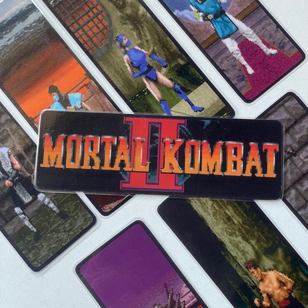 Mortal Kombat 2 Bookmarks - Mortal Kombat II Bookmarks - Mortal Kombat Bookmark - MK2 Super Nintendo - Mortal Kombat Gift - Mortal Kombat 2
