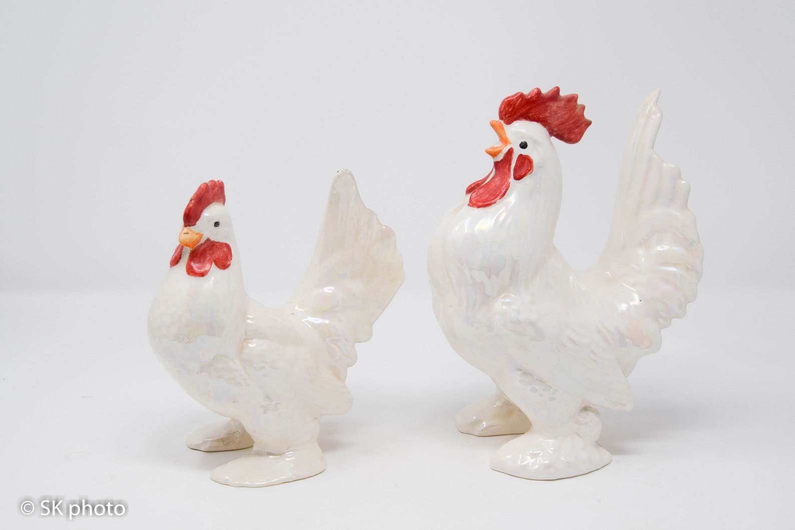 Vintage Ceramic Chickens Pair Made in Truth or Consequences Etsy