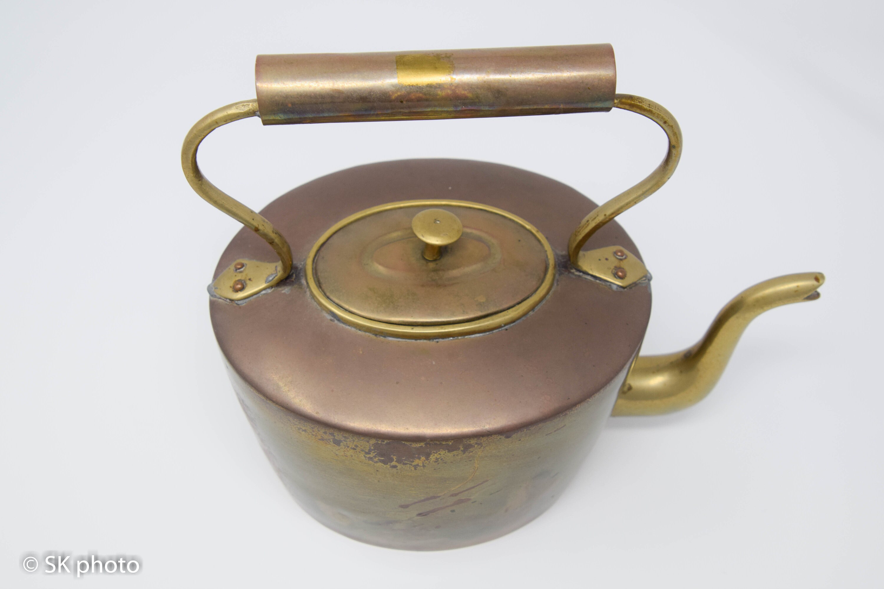 Vintage Brass Tea Kettle Made in India pic picture