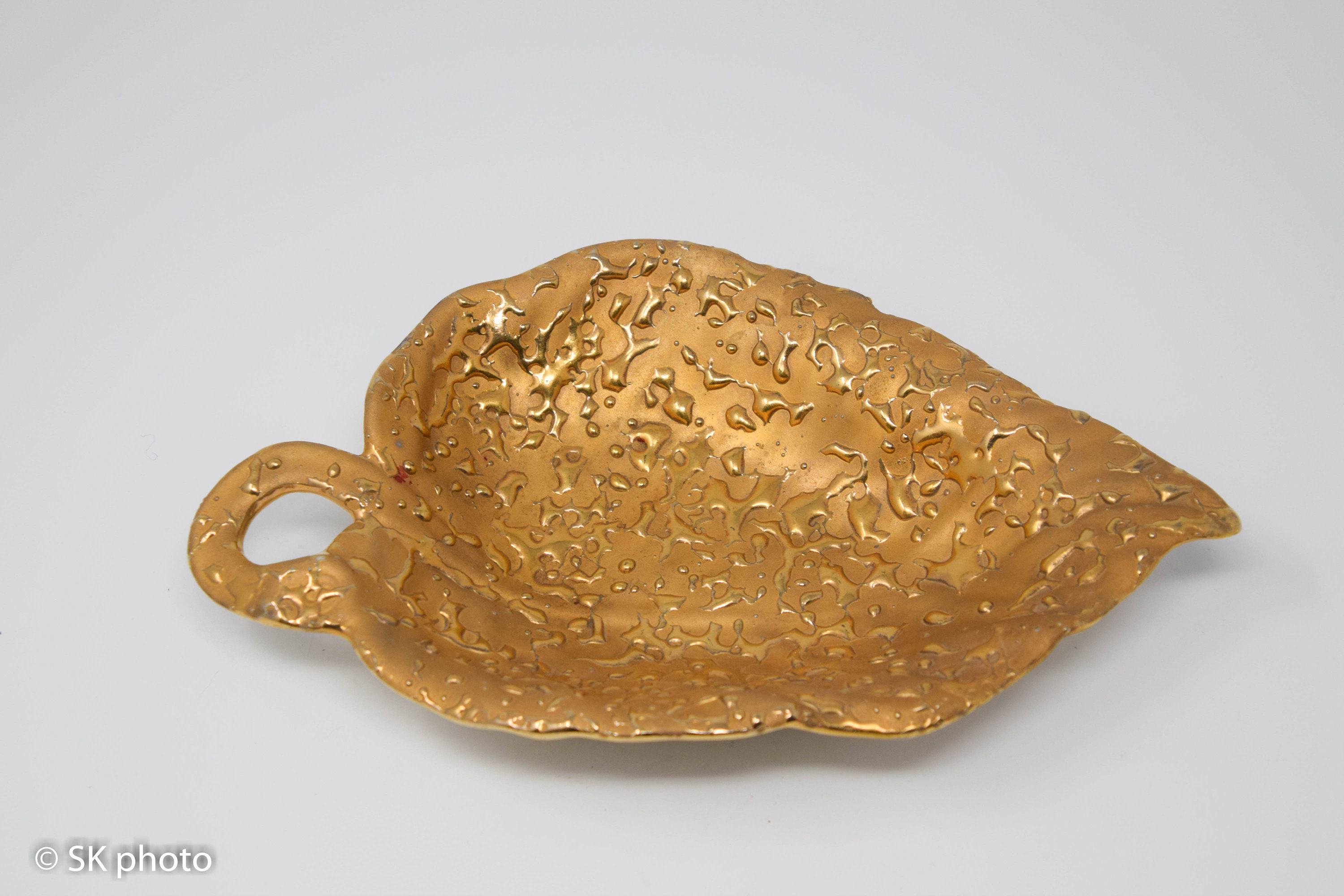 Hand Decorated Weeping Bright Gold Footed Leaf Dish 22 K Gold - Etsy