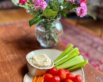 Seashell snack bowls | chip and dip bowls | veggie and dip bowls | hummus and chips bowl | handmade and hand painted ceramic bowls