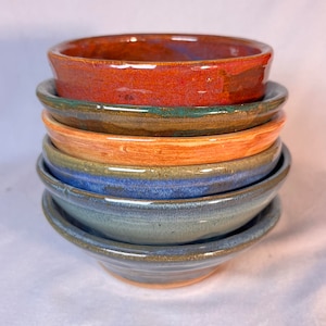 Set of 6 handmade bowls - handmade and hand painted ceramic bowls  |  various colors  |  bowls  |  snack bowls | table bowls