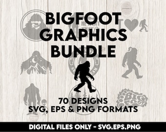 Pacchetto digitale Bigfoot, 70 progetti, oltre 100 file per macchine da taglio, laser e artigianato - Solo file digitali