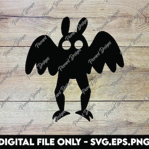 Mothman Silhouette - SVG, PNG, EPS Digitale Dateien