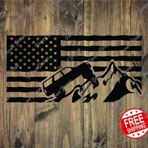 3rd Gen Toyota 4Runner on Mountain with Flag Vinyl Decal