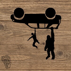 Bigfoot Sasquatch and Driver Hanging 4th Gen 4Runner Vinyl Decal