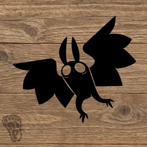 Mothman Silhouette Vinyl Decal – Cryptid Car Sticker, Paranormal Creature Design