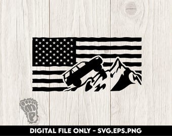 5th Gen Toyota 4Runner Mountain Scene: Off-Road SVG, PNG, EPS Files (Digital Download)