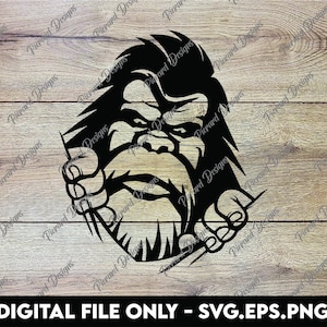Bigfoot Sasquatch geneigter Kuckuck - SVG, PNG, EPS Digitale Dateien
