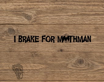 I Brake for Mothman Decal | Cryptid Sticker with Mothman "O"