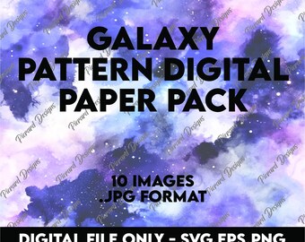 Galaxy Digital Paper Pack: Seamless Starry Night Backgrounds (10 JPG Files)