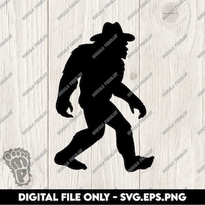 Bigfoot Cowboy Hat | Sasquatch Western Silhouette - SVG, PNG, EPS Digital Files