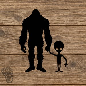 Show Your Love for the Paranormal with this Bigfoot and Alien Vinyl Decal