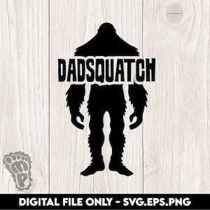 Silhouette di Bigfoot Dadsquatch - File digitali SVG, PNG, EPS