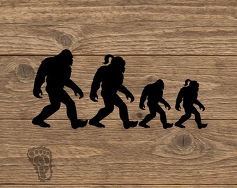 Bigfoot Sasquatch Family Vinyl Decal