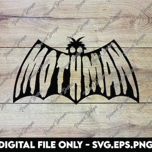 Mothman Flügel Logo Aufkleber | Cryptid Kopf im Flügeldesign - SVG, PNG, EPS Digitale Dateien