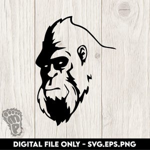 D.I.Y. Project Made Easy with Bigfoot Sasquatch Profile - SVG, PNG, EPS Digital Files