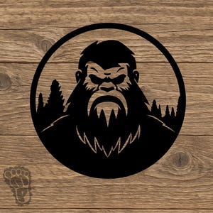 Bigfoot Face Circle Badge Decal: Embrace the Mystery!