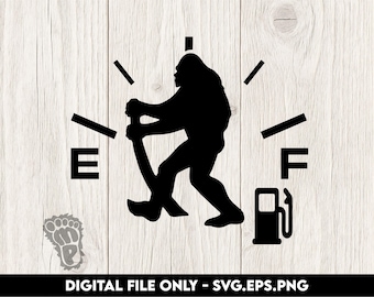 Bigfoot Sasquatch Gas Cap - SVG, PNG, EPS Digital Files