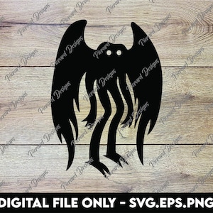 Mothman Silhouette - SVG, PNG, EPS Digitale Dateien