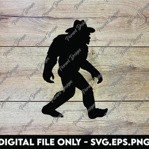 Cowboy Hut | Sasquatch Western Silhouette - SVG, PNG, EPS Digitale Dateien