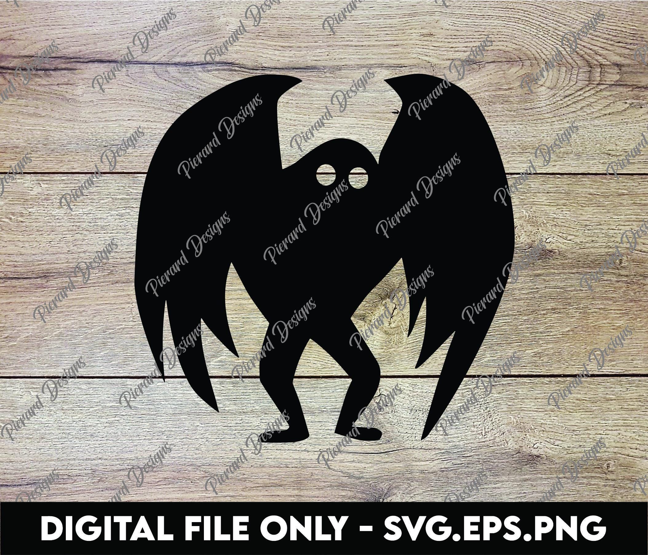 Mothman Silhouette - SVG, PNG, EPS Digital Files
