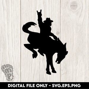 Bigfoot Sasquatch Cowboy Riding Ford Bronco Decal - SVG, PNG, EPS Digital Files