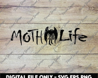 Mothman Moth Life - SVG, PNG, EPS Digital Files