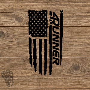 Toyota 4Runner Text with Flag Vinyl Decal