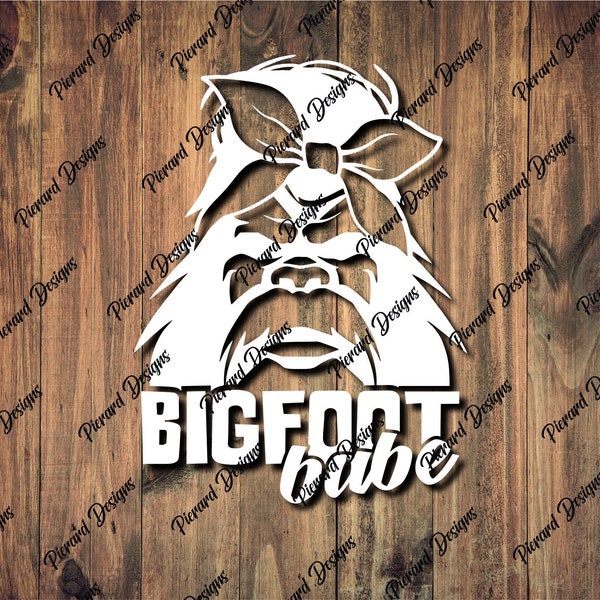 Female Bigfoot Babe with hair bow Vinyl Decal